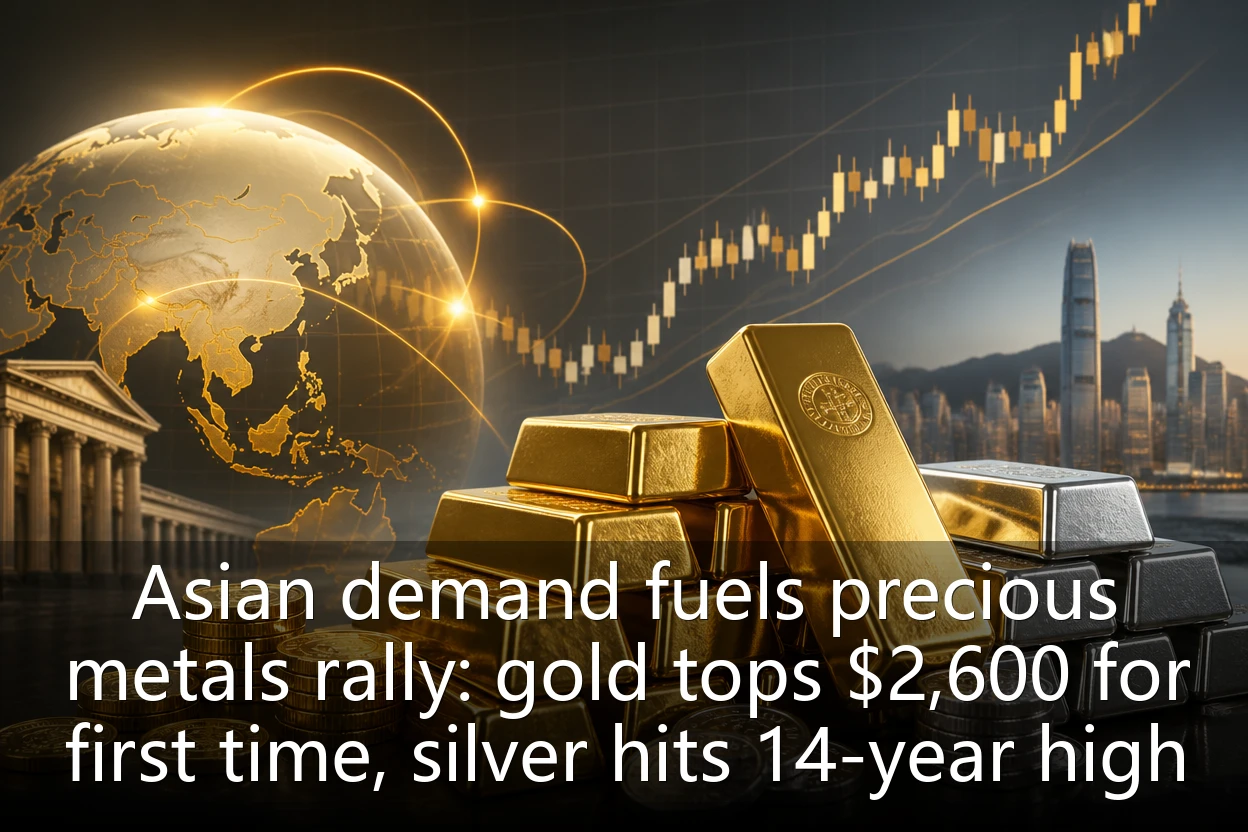 Asian demand fuels precious metals rally: gold tops $2,600 for first time, silver hits 14-year high