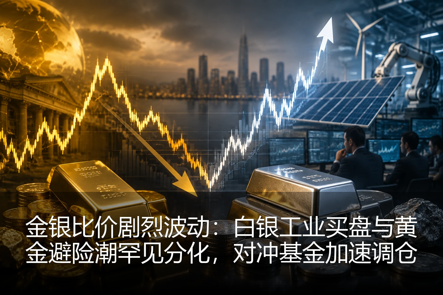 金银比价剧烈波动：白银工业买盘与黄金避险潮罕见分化，对冲基金加速调仓
